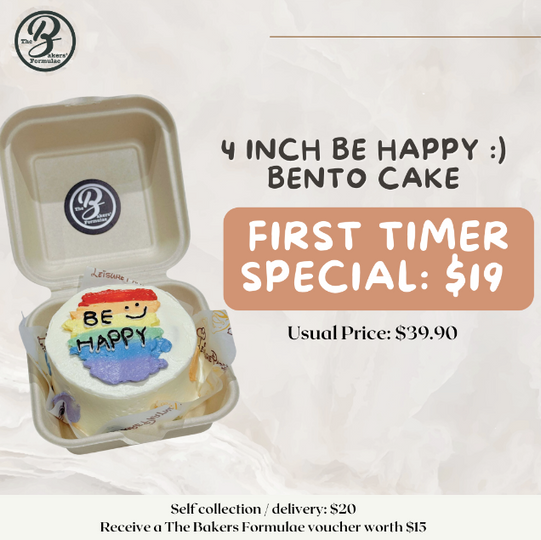 'BE HAPPY' Bento Cake from The Baker's Formulae at only $19! - BYKidO