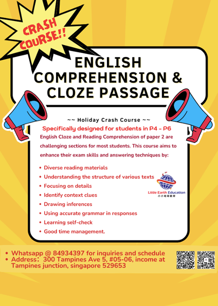 English Comprehension & Cloze Passage (P4-P6)