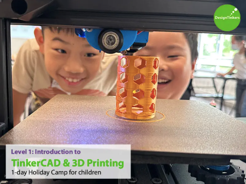 Level 1: Basic Introduction to TinkerCAD + 3D Printing 1-Day Holiday Camp (7 - 12 Years Old)