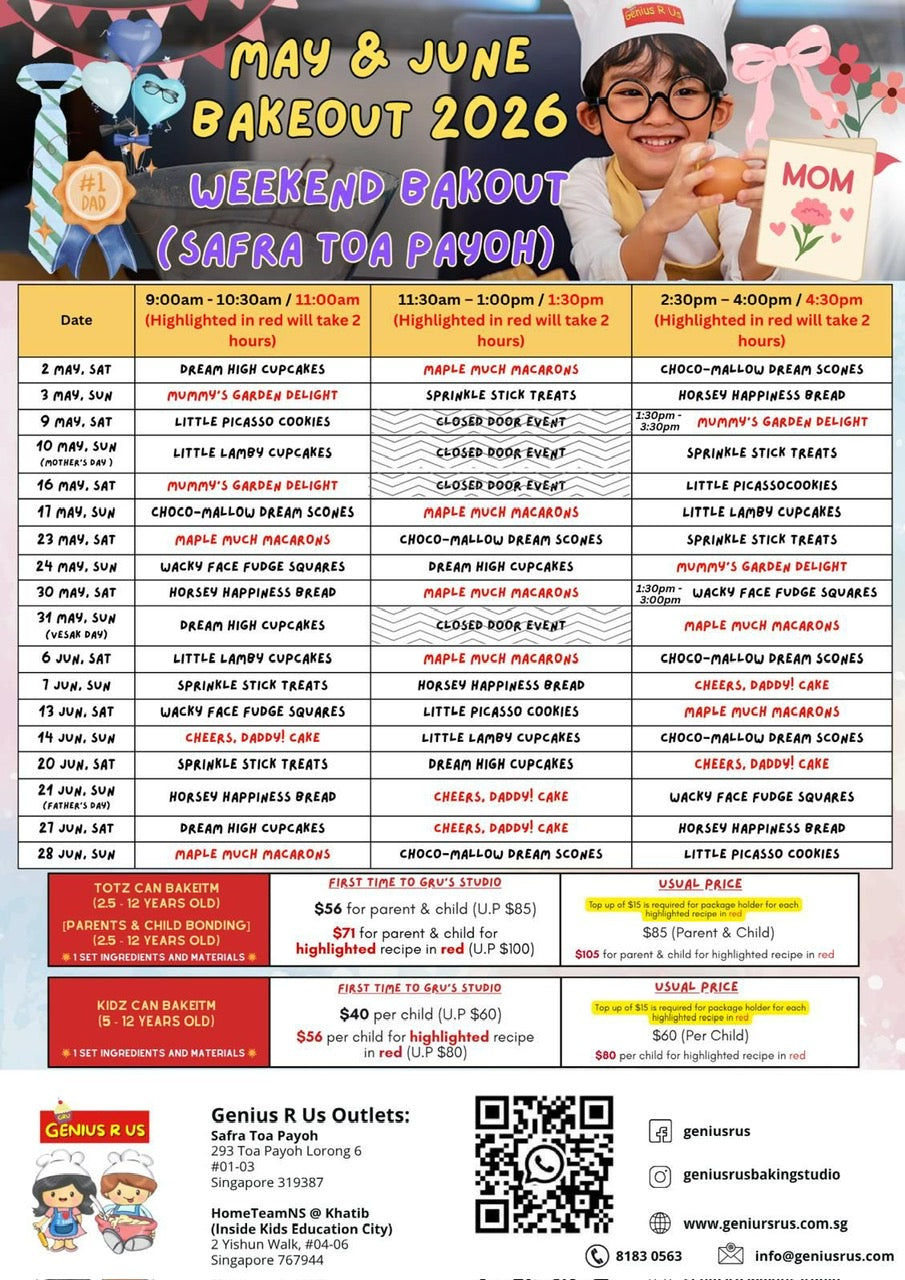 Genius R Us: May & June Child Baking Workshop