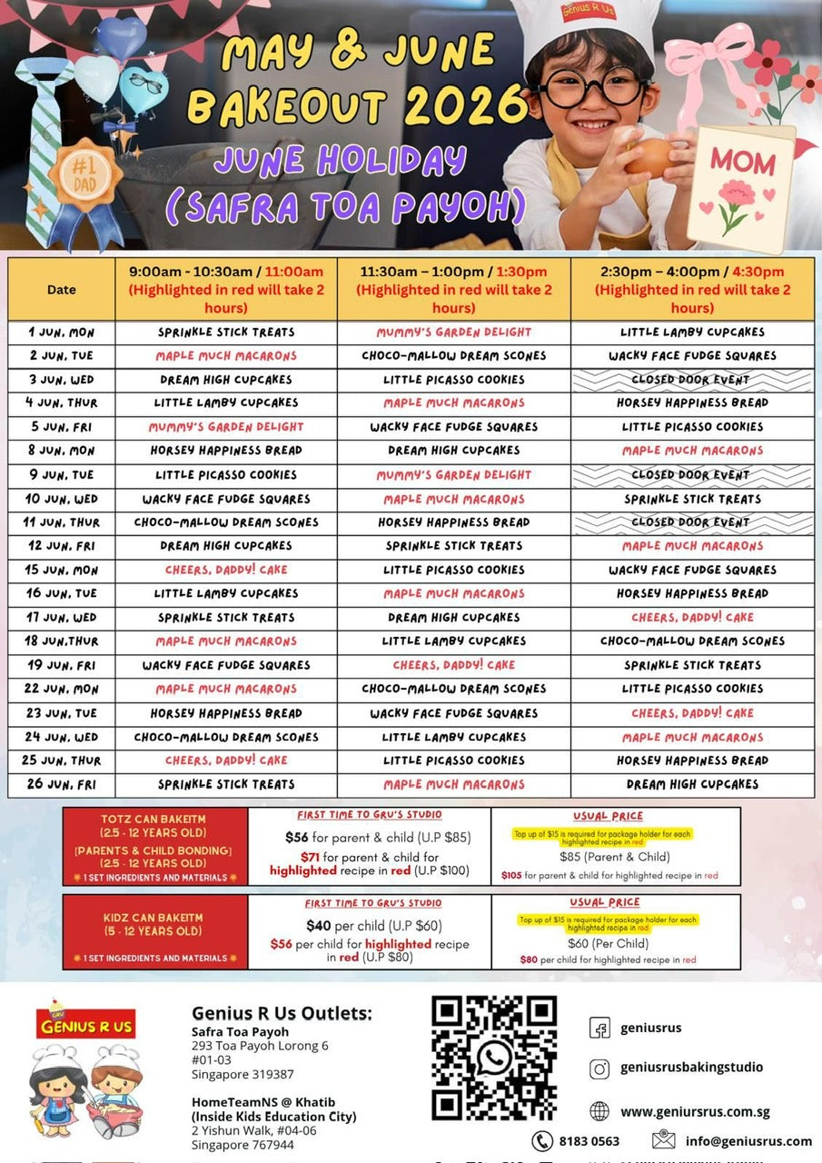 Genius R Us: May & June Child Baking Workshop