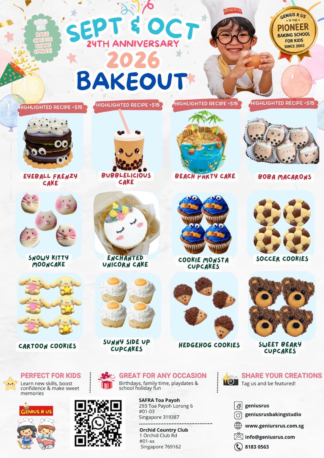 September & October Bakeout for Parent & Child