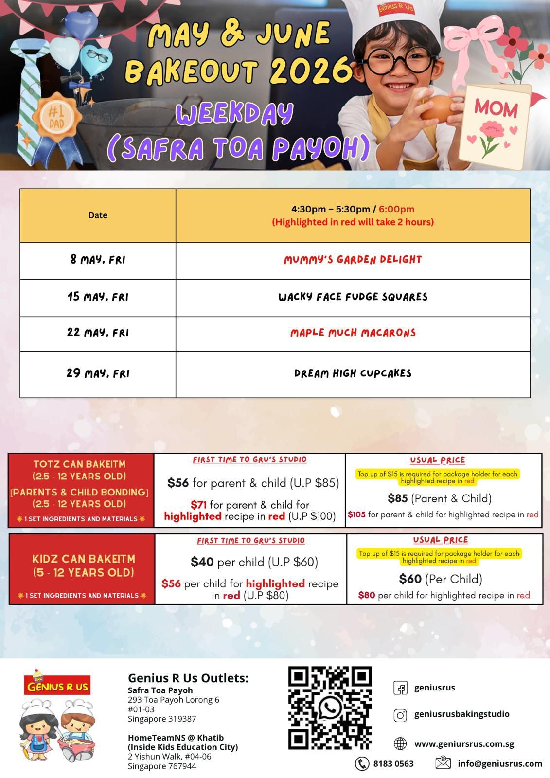 Genius R Us: May & June Child Baking Workshop